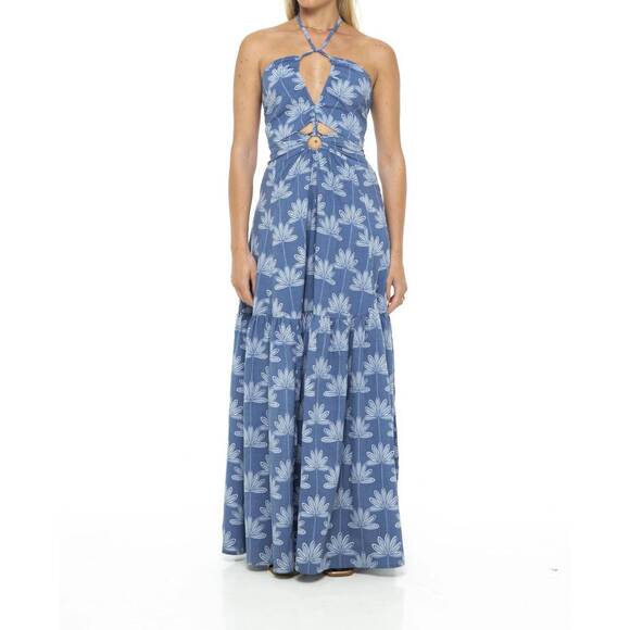 NEW PHIE COLLECTIVE planta selma maxi dress in indigo